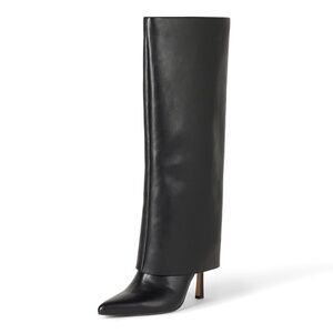 THE DROP Women's Jolene Fold Over Tall Boot Black